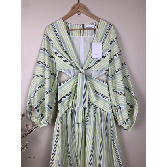 NWT! SIGNIFICANT OTHER Nola Maxi Dress in Avocado Stripe Size 6 - Picture 8 of 16